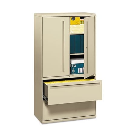 Hon HON, 700 SERIES LATERAL FILE WITH STORAGE CABINET, 36W X 18D X 64.25H, PUTTY 785LSL